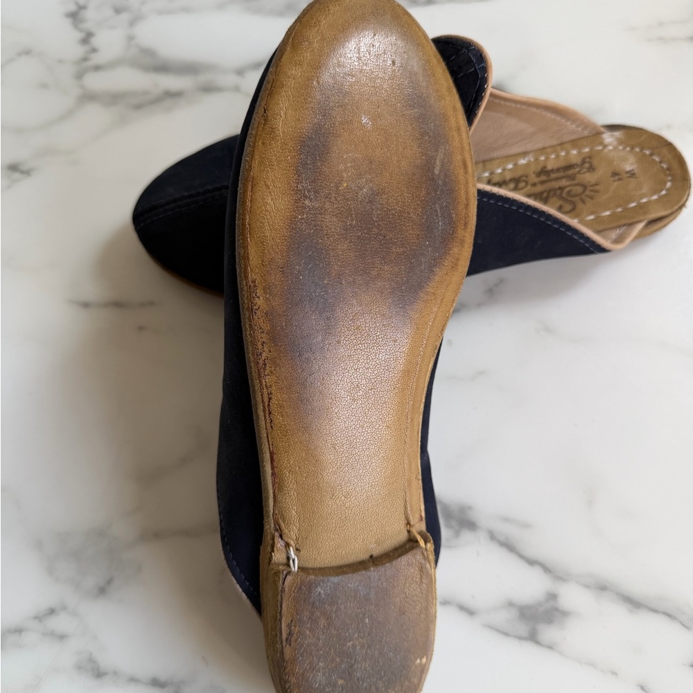 New Navy Blue Nubuck slippers with light piping | Baleen Blue Baba from Sabah - Picture 9 of 9